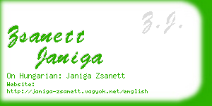 zsanett janiga business card